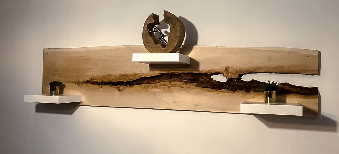 Sortimente Wandregal aus unseren DIY Zirben Brettern