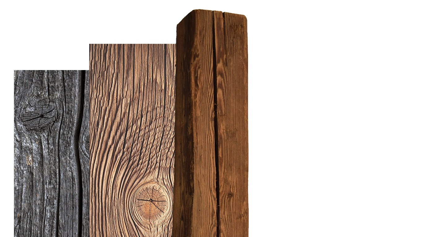 Farbenvielfalt von Altholz